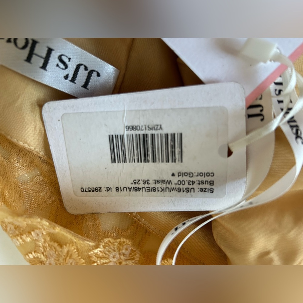 NWT JJ’s HOUSE GOLD EVER PRETTY SEQUIN, TULLE, LACE APPLIQUE’ Sz16. STUNNING! - Picture 8 of 11